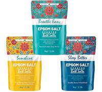 Scented Epsom Bath Salts 1kg (Pack of 3) - Essential Oil Infused Fragrances | Natural Magnesium Sulphate | Relaxing Bath & Foot Soak for Calm, Sleep & Muscle Relief (Set 2)