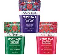 Scented Epsom Bath Salts 1kg (Pack of 3) - Essential Oil Infused Fragrances | Natural Magnesium Sulphate | Relaxing Bath & Foot Soak for Calm, Sleep & Muscle Relief (Set 1)