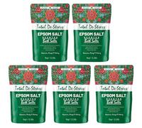 Scented Epsom Bath Salts 1kg (Pack of 5) - Essential Oil Infused Fragrances | Natural Magnesium Sulphate | Relaxing Bath & Foot Soak for Calm, Sleep & Muscle Relief (Total De-Stress)