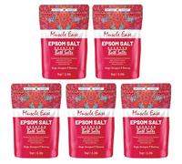 Scented Epsom Bath Salts 1kg (Pack of 5) - Essential Oil Infused Fragrances | Natural Magnesium Sulphate | Relaxing Bath & Foot Soak for Calm, Sleep & Muscle Relief (Muscle Ease)