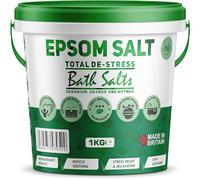 Scented Epsom Bath Salts 1kg - Total De-Stress with Geranium, Orange & Nutmeg Essential Oils | 100% Natural Magnesium Sulphate | Infused Bath & Foot Soak for Sleep, Stress Relief & Muscle Recovery