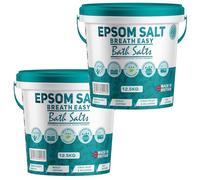 Scented Epsom Bath Salts 25kg - Breath Easy with Peppermint, Eucalyptus & Rosemary Essential Oil | 100% Natural Magnesium Sulphate | Infused Bath & Foot Soak for Sleep, Stress Relief & Muscle Recovery