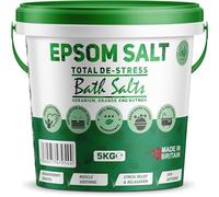 Scented Epsom Bath Salts 5kg Infused with Total De-Stress Essential Oil, 100% Natural Mineral Salts - Supports Sleep and Relieves Aching Muscles Magnesium Sulphate Foot Soak Bath Epsom Salt