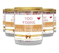 Scented Happy Birthday Candle, Too Young to Feel This Old - 9OZ Lavender Birthday Gifts for Women,Special Scented Candles Gifts for Women (Too Young, Gold, Medium)