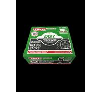 Scented Heavy Duty Refuse Bin Bags Liners 100L Easy Dispense Pack of 90 - Recycled Bags - Household, Garden & Commercial Use HERO Black One Size