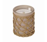 Scented Jar Candle Woven Rattan Bergamot & Jasmine Long-Lasting Luxury Home Fragrance Gift French Connection Beige Large