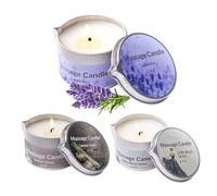 Scented Massage Candle 3 Pack for Body SPA, Soy Wax Coconut Oil Based Therapy Candle for Skin Moisturizing, Low Temp Lotion Wax Oil for Couples Gift 65g*3 (Lavender,Lemon Grass, Little Black Dress)