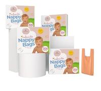 Scented Nappy Sacks Fragranced Nappy Bags Newborn Essentials Nappy Changing Bags With Fresh Fragrance Hygienic Tie Handles Incontinence Bags Baby Bags For Baby Nappies Home Travel Pets (Pink x 4)