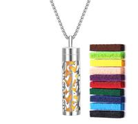 Scented Necklace, A Constant Reminder of Your Shared Love, Aromatherapy Locket Pendant Necklace, Retro Hollow Oil Diffuser Necklace for Women and Necklaces Genuine Leather for Men, metal, No gemstone