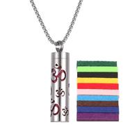 Scented Necklace - Perfume Locket Pendant with 10 x Cotton Pads, Diffuser Colana with Dispenser and Container, Creative Female Stainless Steel Necklace Jewelry ar, riferimento alla descrizione