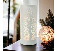 Scented Oil Burner and Wax Tart Melter Touch Control Aroma Fragrance Diffuser Lamp with White Forest Tree Silhouette Design