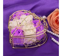 Scented Rose Petals Soap Decoration for Wedding Bathroom, Home Accessories with Heart-Shaped Elements to Stylish Design of Your Kitchen as well as Dining Room Bar Areas (Purple, One Size)