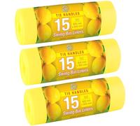 Scented Swing Bin Liners 50l | 45 Lemon Scented Bin Bags 50 Litre | Tie Handles 60cm X 94cm 50l Bin Bags 50L (45 Liners)