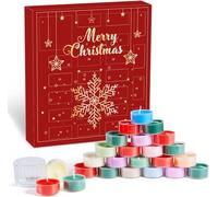 Scented Tea Candle Advent Calendar 2025 Adults Women, 24 Days Christmas Countdown Calendar with Candle Holder Xmas Suprise Gifts for Mom Wife