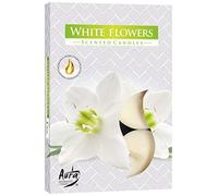 Scented Tea Candles Set of 6 Sweet Scented Candles (White Flowers)