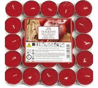 Scented Tealights Candles Bulk - 25 Count, 4 Hour Burn Time, Highly Fragranced Wax Tealights for Warmers, Romantic Dinners, Events & Everyday Relaxation (Apple Spice)