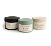 Scented Tin Candle Set - Trio of Luxury Comforting Fragrances - Tin Candles Long Burning 28-Hour Burn Time, Aromatic Room Decor - Includes Candle Safety Tips Guide