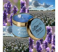 Bomb Cosmetics Cotton Fresh Scented Tin Candle; Contains Pure Clary Sage & Lavender Essential Oils; Vegan Friendly; 30-35 Hour Burn