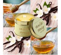 Scented Tinned Candle Vanilla Honey Scent Hearts Handmade Home Fragrance Gift