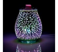 Scented Wax 3D Fireworks Aroma Lamp, Timer Setting, Electric Tea Light Fragrance Oil Lamp for Home Office Bedroom Gifts