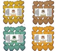 Scented wax melts mini hearts (Spice Orange,Apple Spice,Winter Spice,ginger bread) scented soy wax melts for wax warmer Designer inspired for men Gift Box 4x 40g