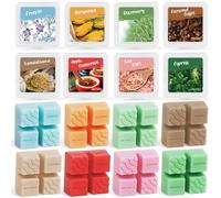 Scented Wax Melts, Soy Wax Warmer Cubes, 8 Scent of Apple Cinnamon, Sea Salt, Cypress, Rosemary, Sandalwood, Bergamot, Freesia, Coffee, Gift Set for Christmas, Mother's Day, Birthday, 8x1.2oz