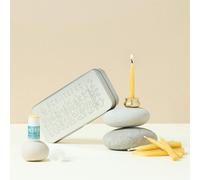 Scentered Aromatherapy Balm & Meditation Candle Set - Mindful Escape Relaxation - x12 Beeswax Candles with Brass Holder & x1 Essential Oil Blend Balm