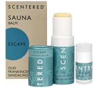 Scentered Sauna Balm Duo - Escape Essential Oils Blend with Frankincense, Sandalwood & Oud - Aromatherapy Balm Stick for Sauna Rituals - Sauna & Steam Room Accessories Set - Sauna Gifts
