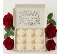 Scentered Serenity Wax Melts| Strong Scented| 9 Pack| Luxury Gift Set Wax Melts| Over 60 Hrs Burn Time Per Box| Pet Friendly| Eco Friendly| Hand Poured (Rose)