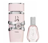 Scentered Serenity Yara Pink Perfume Bundle, 100ml and 50ml Handbag Size, Floral Fragrance for Women