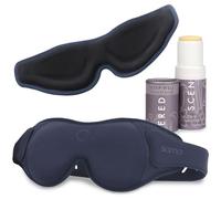 Scentered x SOMO Luxury Blackout 3D Sleep Mask for Side Sleepers & Sleep Well Aromatherapy Balm - Acupressure Eye Mask with Eyelash Space, Hypoallergenic - 4-in-1 Sleep Gift Set with Pouch & Wash Bag