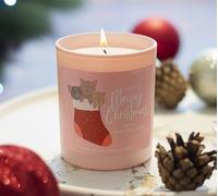 Scentily Custom Christmas Soy Candles with Cute Cat Christmas Label - Personalise Scent, Jar, Size & Label Message, Hand-Poured Natural Scented Candles, Long-Lasting Burn, Gift & Décor