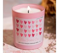 Scentily Custom Valentine Soy Candles with Happy Valentine's Hearts Label - Personalise Scent, Jar, Size & Label Message, Hand-Poured Natural Scented Candles, Long-Lasting Burn, Gift & Décor