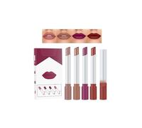 Scentless lip care set featuring cloud balm and essence stick for sensitive skin,Multi-Effect Mood Lip Kit - 4 Velvet to Gloss Tubes, Temp-Change & Pearlescent Lipstick Set, Non-Stick Hydrating