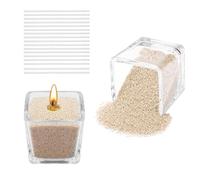 Scentoria Candle Sand 500 g, Candle Sand with Wick, Candle Wax Granules with 17 Wicks 6 cm, Wax Granules for Candles, Candles Sand, Candle Granules for DIY Candle Making (Sand Colour)