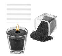 Scentoria Candle Sand 500 g, Wax Granules with 17 Wicks 6 cm for DIY Candle Making (Black)