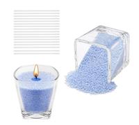 Scentoria Candle Sand 500 g, Wax Granules with 17 Wicks for DIY Candle Making (Blue)