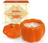 SCENTORINI Autumn Scented Candle, Pumpkin Candle, Ceramic Candle, Natural Soy Wax for Halloween Decor, Autumn Fragrance