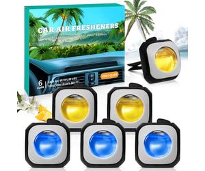 SCENTORINI Car Air Freshener Vent Clip Hawaii Black Forest 6 Pack 24ml | Adjustable Scent Strength for Daily Driving, Commuting and Road Trips, Creating a Comfortable Atmosphere Inside Your Vehicle