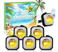 SCENTORINI Car Air Freshener Vent Clip Hawaii Fragrance 6 Pack 24ml | Adjustable Scent Strength for Daily Commutes, Road Trips and Family Vehicles, Creating a Comfortable Driving Atmosphere