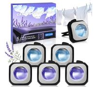 SCENTORINI Car Air Freshener Vent Clip Linen Lavender Fragrance 6 Pack 24ml | Adjustable Fragrance Level for Daily Commutes, Road Trips and Family Cars, Creating a Comfortable Driving Atmosphere