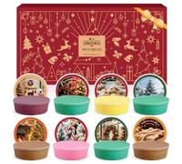 SCENTORINI Christmas Scented Wax Melts Gift Set 8 Scents for Wax Warmer | 8 Fragrance Wax Melts Including Vanilla Almond Biscuit, Cashmere Wood and Fraser Fir, 30g Soy Wax Cubes for Wax Burner