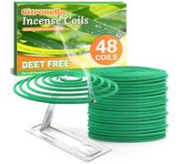 SCENTORINI Citronella Coils with Metal Holder, 48 Count Outdoor Incense for Garden, Patio, Balcony, Camping, BBQs and Summer Evenings, Plant-Based Citronella Fragrance