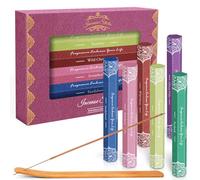 SCENTORINI Incense Sticks, Luxury Incense Sticks Gift Set, Sandalwood, Patchouli, African Violet, Strawberry, Jasmine, Wild Cherry for Relaxation and Meditation - 120 with Stick Holders