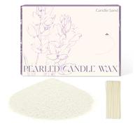 SCENTORINI Pearled Candle and Wicks 750g, Sand Wax for Making Candles, Unscented White Candles Wax with 15 Wicks, Candles Making Kit