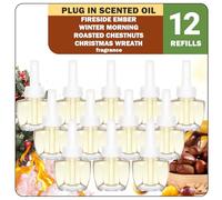 SCENTORINI Plug-In Air Freshener Refill Value Pack - 12 Bottles (4 Scents ×3) 19 ml Each, Compatible with Air Wick & Glade, Autumn-Winter Fragrance for Home, Office, Bedroom
