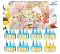 SCENTORINI Plug In Air Freshener Refills 3 in 1 20ml x 8 Pack, Compatible with Febreze 3Volution Plug-in Device, Curated Mix 7 Blue 1 Yellow, Alternating Room Fragrance