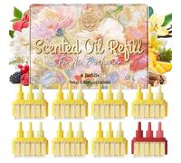 SCENTORINI Plug In Air Freshener Refills 3 in 1 20ml x 8 Pack, Compatible with Febreze 3Volution Plug-in Device, Curated Mix 7 Yellow 1 Rose Red, Alternating Home Scent