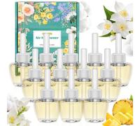SCENTORINI Plug In Air Fresheners Refills, Suitable for Air Wick & Glade, 3 Fragrance Hawaii, Jasmine, Cotton Plug In Electrical Air Freshener Refills, 12 Packs