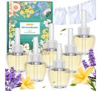 SCENTORINI Plug In Air Fresheners Refills, Suitable for Air Wick & Glade, 3 Fragrance Linen, Lavender, Vanilla Plug In Electrical Air Freshener Refills, 6 Packs
